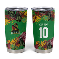 Custom St Kitts and Nevis Cricket Patriots Tumbler Cup Caribbean Tropical Plants Sporty Green - Wonder Print Shop