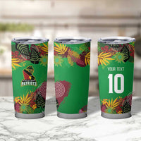 Custom St Kitts and Nevis Cricket Patriots Tumbler Cup Caribbean Tropical Plants Sporty Green - Wonder Print Shop
