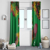 St Kitts and Nevis Cricket Patriots Window Curtain Caribbean Tropical Plants Sporty Green - Wonder Print Shop