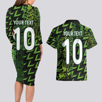 Custom Nigeria Football Couples Matching Long Sleeve Bodycon Dress and Hawaiian Shirt Super Eagles Champions - Wonder Print Shop