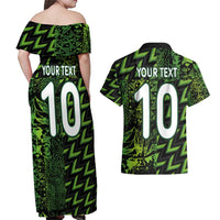 Custom Nigeria Football Couples Matching Off Shoulder Maxi Dress and Hawaiian Shirt Super Eagles Champions - Wonder Print Shop
