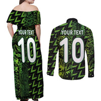 Custom Nigeria Football Couples Matching Off Shoulder Maxi Dress and Long Sleeve Button Shirt Super Eagles Champions - Wonder Print Shop