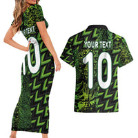 Custom Nigeria Football Couples Matching Short Sleeve Bodycon Dress and Hawaiian Shirt Super Eagles Champions - Wonder Print Shop