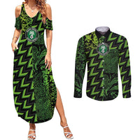 Custom Nigeria Football Couples Matching Summer Maxi Dress and Long Sleeve Button Shirt Super Eagles Champions - Wonder Print Shop