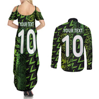 Custom Nigeria Football Couples Matching Summer Maxi Dress and Long Sleeve Button Shirt Super Eagles Champions - Wonder Print Shop