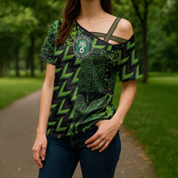 Custom Nigeria Football Cross Shoulder Shirt Super Eagles Champions - Wonder Print Shop