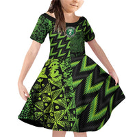 Custom Nigeria Football Family Matching Off Shoulder Short Dress and Hawaiian Shirt Super Eagles Champions - Wonder Print Shop