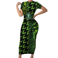 Custom Nigeria Football Family Matching Short Sleeve Bodycon Dress and Hawaiian Shirt Super Eagles Champions - Wonder Print Shop