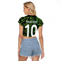 Custom Nigeria Football Raglan Cropped T Shirt Super Eagles Champions - Wonder Print Shop
