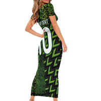 Custom Nigeria Football Short Sleeve Bodycon Dress Super Eagles Champions - Wonder Print Shop