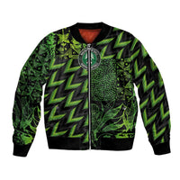 Custom Nigeria Football Sleeve Zip Bomber Jacket Super Eagles Champions - Wonder Print Shop
