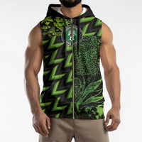 Custom Nigeria Football Sleeveless Zip Hoodie Super Eagles Champions - Wonder Print Shop