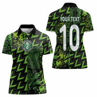 Custom Nigeria Football Women Polo Shirt Super Eagles Champions - Wonder Print Shop