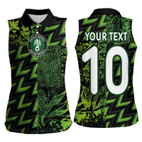 Custom Nigeria Football Women Sleeveless Polo Shirt Super Eagles Champions - Wonder Print Shop