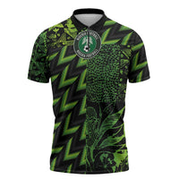 Custom Nigeria Football Zipper Polo Shirt Super Eagles Champions - Wonder Print Shop