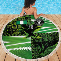 Custom Nigeria Football Beach Blanket Super Eagles Spirit - Wonder Print Shop