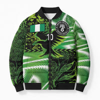 Custom Nigeria Football Bomber Puffer Jacket Super Eagles Spirit - Wonder Print Shop