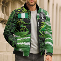 Custom Nigeria Football Bomber Puffer Jacket Super Eagles Spirit - Wonder Print Shop