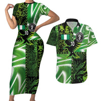 Custom Nigeria Football Couples Matching Short Sleeve Bodycon Dress and Hawaiian Shirt Super Eagles Spirit - Wonder Print Shop