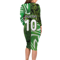 Custom Nigeria Football Family Matching Long Sleeve Bodycon Dress and Hawaiian Shirt Super Eagles Spirit - Wonder Print Shop