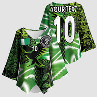 Custom Nigeria Football Kimono Sleeve Blouse Super Eagles Spirit - Wonder Print Shop