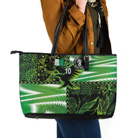 Custom Nigeria Football Leather Tote Bag Super Eagles Spirit - Wonder Print Shop