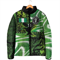 Custom Nigeria Football Padded Jacket Super Eagles Spirit - Wonder Print Shop