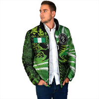 Custom Nigeria Football Padded Jacket Super Eagles Spirit - Wonder Print Shop