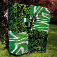Custom Nigeria Football Quilt Super Eagles Spirit - Wonder Print Shop