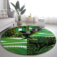 Custom Nigeria Football Round Carpet Super Eagles Spirit - Wonder Print Shop