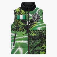 Custom Nigeria Football Sleeveless Puffer Jacket Super Eagles Spirit - Wonder Print Shop