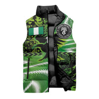 Custom Nigeria Football Sleeveless Puffer Jacket Super Eagles Spirit - Wonder Print Shop