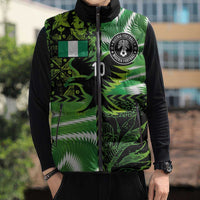 Custom Nigeria Football Sleeveless Puffer Jacket Super Eagles Spirit - Wonder Print Shop