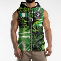 Custom Nigeria Football Sleeveless Zip Hoodie Super Eagles Spirit - Wonder Print Shop