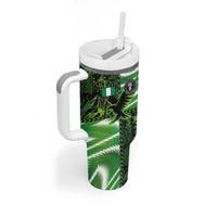 Custom Nigeria Football Tumbler With Handle Super Eagles Spirit - Wonder Print Shop