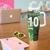 Custom Nigeria Football Tumbler With Handle Super Eagles Spirit - Wonder Print Shop