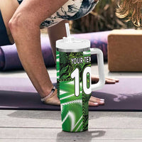 Custom Nigeria Football Tumbler With Handle Super Eagles Spirit - Wonder Print Shop