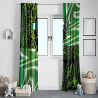 Custom Nigeria Football Window Curtain Super Eagles Spirit - Wonder Print Shop