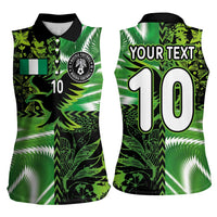 Custom Nigeria Football Women Sleeveless Polo Shirt Super Eagles Spirit - Wonder Print Shop