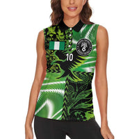 Custom Nigeria Football Women Sleeveless Polo Shirt Super Eagles Spirit - Wonder Print Shop