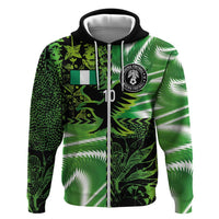 Custom Nigeria Football Zip Hoodie Super Eagles Spirit - Wonder Print Shop