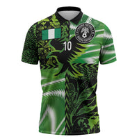 Custom Nigeria Football Zipper Polo Shirt Super Eagles Spirit - Wonder Print Shop