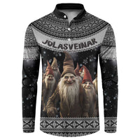 13 Yule Lads Iceland Christmas Button Sweatshirt Jolasveinar and Nordic Traditional Pattern - Wonder Print Shop