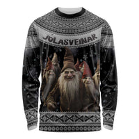 13 Yule Lads Iceland Christmas Long Sleeve Shirt Jolasveinar and Nordic Traditional Pattern - Wonder Print Shop