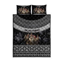 13 Yule Lads Iceland Christmas Quilt Bed Set Jolasveinar and Nordic Traditional Pattern - Wonder Print Shop