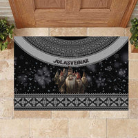 13 Yule Lads Iceland Christmas Rubber Doormat Jolasveinar and Nordic Traditional Pattern - Wonder Print Shop
