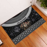 13 Yule Lads Iceland Christmas Rubber Doormat Jolasveinar and Nordic Traditional Pattern - Wonder Print Shop