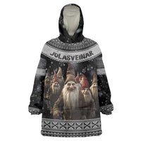 13 Yule Lads Iceland Christmas Wearable Blanket Hoodie Jolasveinar and Nordic Traditional Pattern - Wonder Print Shop