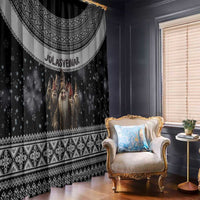 13 Yule Lads Iceland Christmas Window Curtain Jolasveinar and Nordic Traditional Pattern - Wonder Print Shop