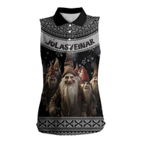 13 Yule Lads Iceland Christmas Women Sleeveless Polo Shirt Jolasveinar and Nordic Traditional Pattern - Wonder Print Shop